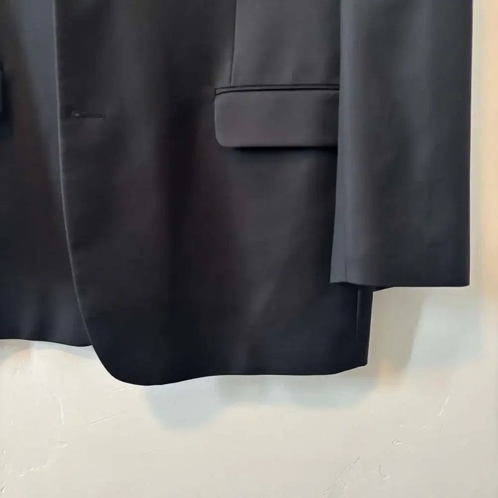Gianni Manzoni Tendenza Black Blazer, 48, Angelico Super 140s Wool Made in Italy